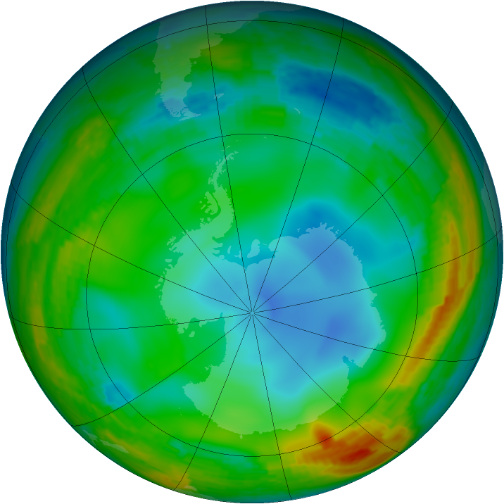 Antarctic ozone map for 02 August 1994